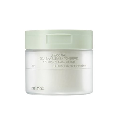 Celimax JI WOO GAE Cica BHA Blamish Toner Pad 60 pads  (170ml)