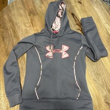 Under Armour Pink Camo Hoodie Sweatshirt Womens size SM/P