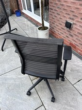 3x Steelcase - Black Mesh Backed Fabric Computer Office Chair with Arms