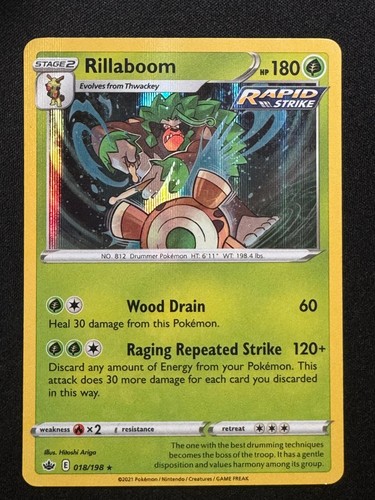 Rillaboom 018/198 Holo Chilling Reign NM/M Rare Pokemon