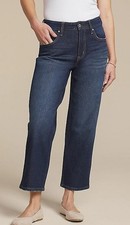 NWT maurices edgely™ Dark High Rise Raw Hem Wide Leg Ankle Jean