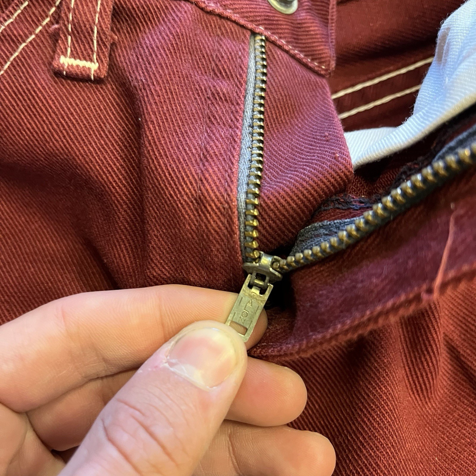 VTG 70'S JC PENNY PENN-PREST MAROON CUSTOM PATCH PANTS JEANS SZ 4 TODDLER (6) image 6