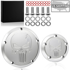 Chrome Skull Derby Timing Timer Cover For Harley Dyna Electra Road Glide Softail