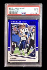 2018 panini score #206 tom brady; blue /99 showcase PSA 9  (COLOR MATCH)