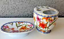 Vntg Formalities, Baum Bros Ceramic Toothbrush Paste Holder w/ Soap Dish