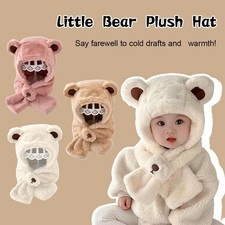 Cute Children Plush Bear Ear Hat Winter Warm Cold-proof Plush Winter Ha t Z2K7