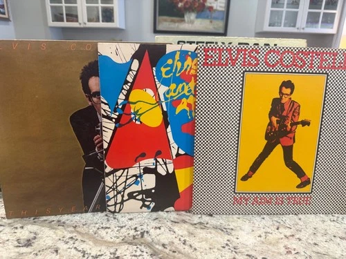 ELVIS COSTELLO 4X NM- VINYL LP LOT ARMED FORCES THIS YEAR MODEL MY AIM IS TRUE