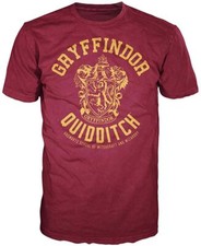 HARRP POTTER Men's S/S T-Shirt GRYFFINDOR QUIDDITCH - Maroon - Large - NWT