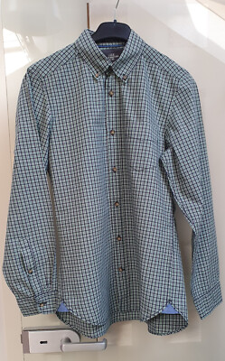 H&M Herren Hemd Gr.  S Regular kariert seitlich Jeanseinsätze