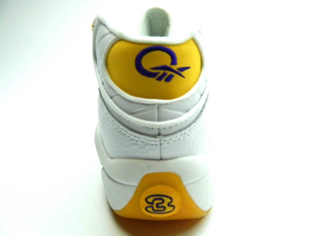 REEBOK MEN'S QUESTION MID WHITE YELLOW BASKETBALL FX4278