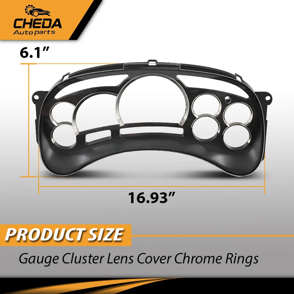Cubierta de lente de grupo calibre anillo cromado apto para 03 04 05 06 GM camionetas SUV Escalade Foto 3 de 4