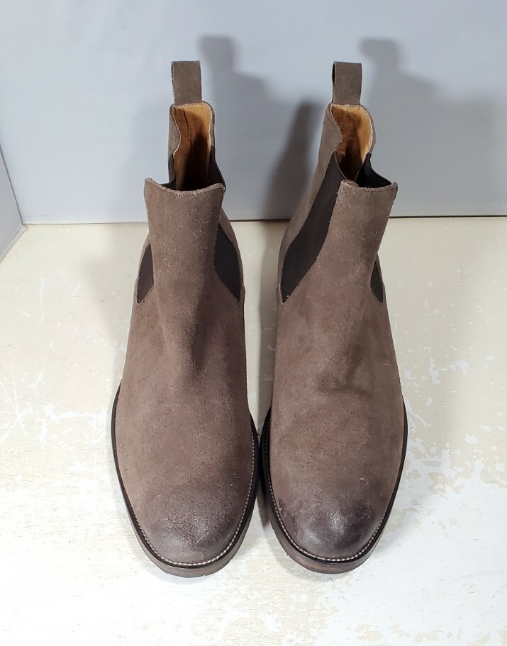 Vintage Foundry Co Slip On Brown Leather Suede Ankle Boots  display picture 2