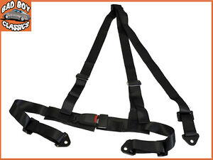 Black 3 Point Racing Seat Belt Harness Kit For Car / Off Road / 4x4  Universal | eBay