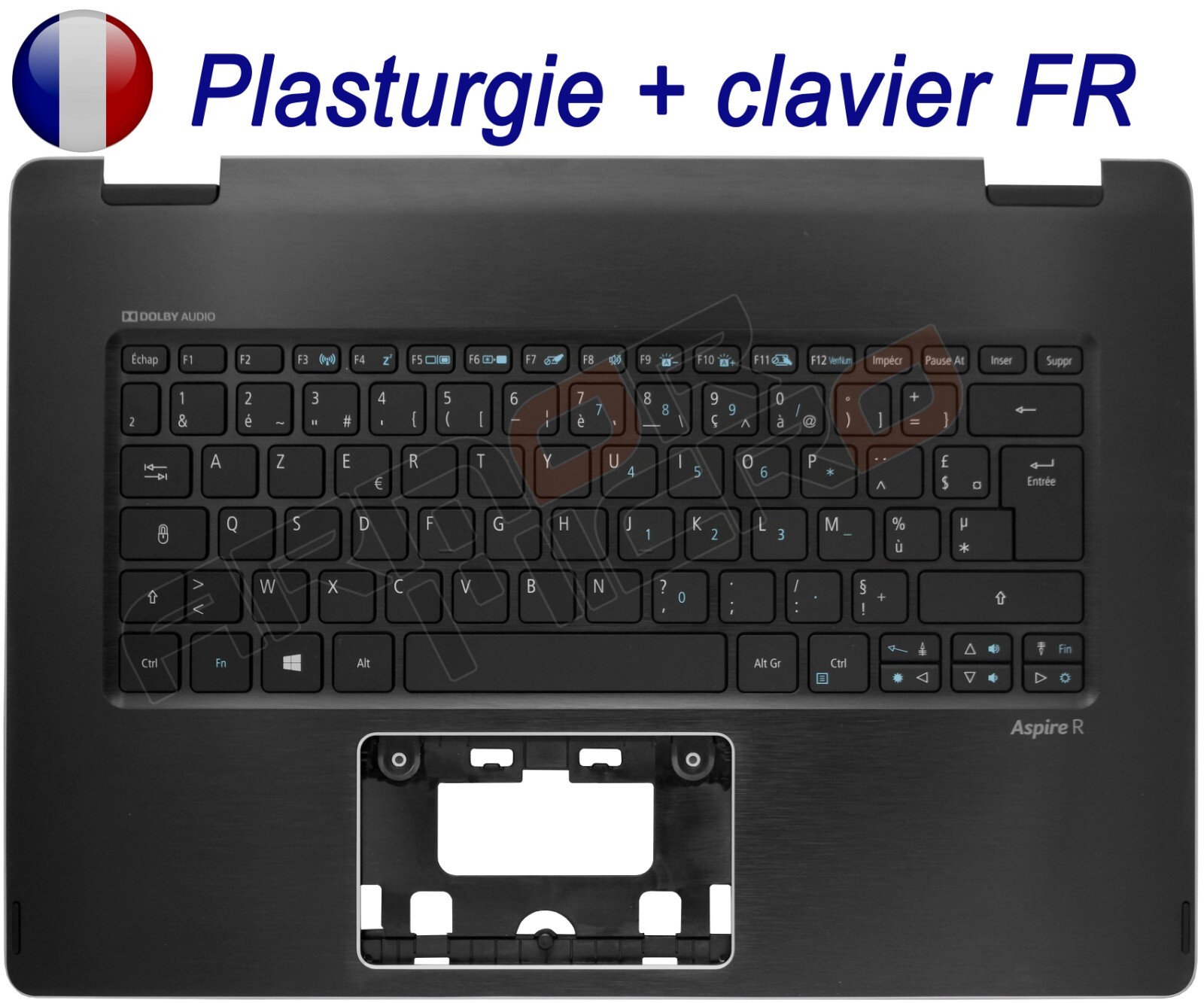 Clavier Français AZERTY avec Plasturgie Top Case pour Ordinateur Acer Aspire R14