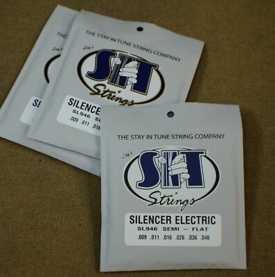 A 3-Pack of S.I.T. SL946 Semi Flat Electric Guitar Strings