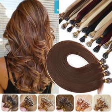100 Remy Human Hair Nano Ring Micro Loop Beads Extensions Thick Full Head Brown