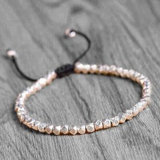 Natural Tibetan Copper Bead Bracelet for Wealth Good Luck Protection Hand Woven