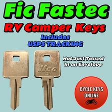 2 FIC lock keys for Camper RV Motorhome cut to code key CF301-CF351