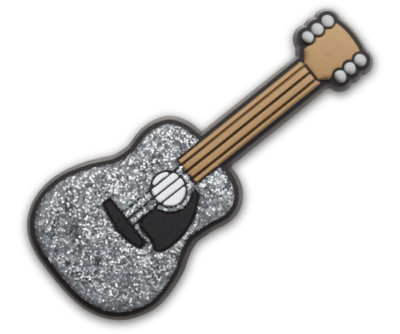 Crocs Jibbitz Sparkly Silver Guitar Shoe Charm | Jibbitz for Crocs