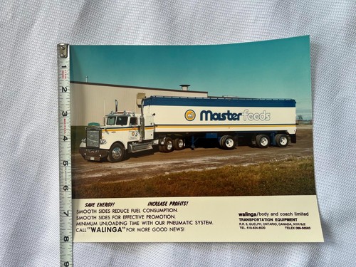 Vintage WALINGA Master Feeds Semi Trailer Truck 8x10 Photograph Print Kodak - Picture 3 of 4