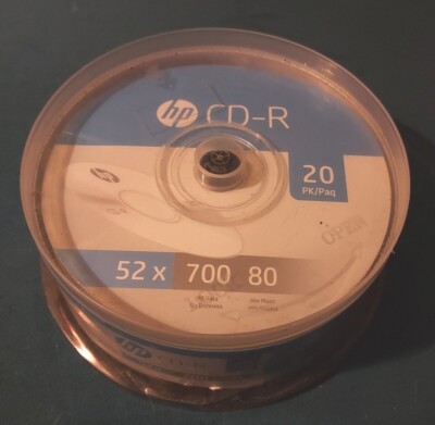 HEWLETT PACKARD CD-R 52x 700 MB/ 80min 20PK Spindle HP Invent New ...