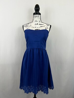 Royal Blue Strapless Skater Dress | eBay