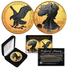 2026 1 oz Silver $1 BLACK EAGLE Ruthenium EDITION 24KT Gold Gilded US Coin BOX
