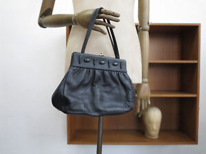 Rieke Damen Handtasche Leder Schwarz Tasche 60s Truevintage Black Leather Hand B Ebay