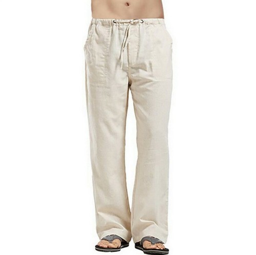 Verano para Hombres Loose Fit Pantalones Largos Pantalones De Cordón Yoga  Ropa De Playa Estilo B | eBay