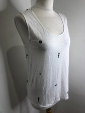 Ateliers De La Maille linen pattern print vest top Size 3 L VGC jersey nautical