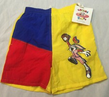 NWT LOONEY TUNES NYLON SWIM BOYS SHORTS SIZE M 12-14