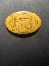 Loisirs St-Damase Inc. Pinback Button Football Shaped Quebec Canada