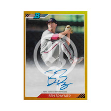 (A1-21) 2020 Bowman Heritage Chrome Gold Refractor Auto /50 - Ben Braymer - Nats