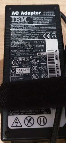 IBM Lenovo AC Adapter Netzteil für Laptops Notebooks 16 4.5A