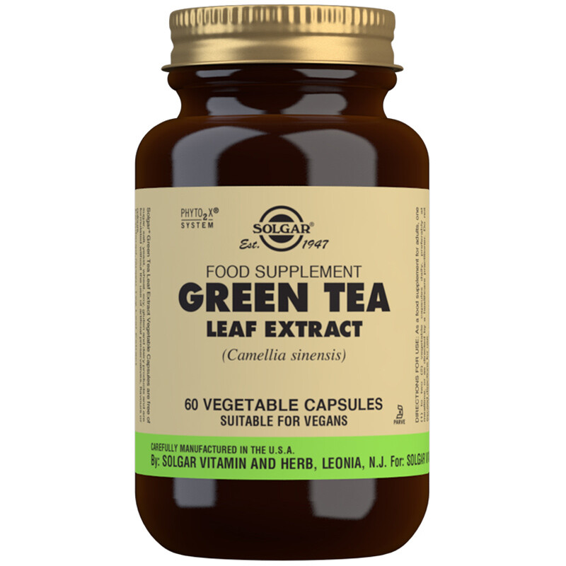 Solgar Té Verde Extracto De Hoja Sfp 60 Cápsulas Vegetales Gluten Vegano Libre De Lácteos