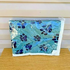 New Paw Print Throw Lap Dog Green Blanket 38 x 29