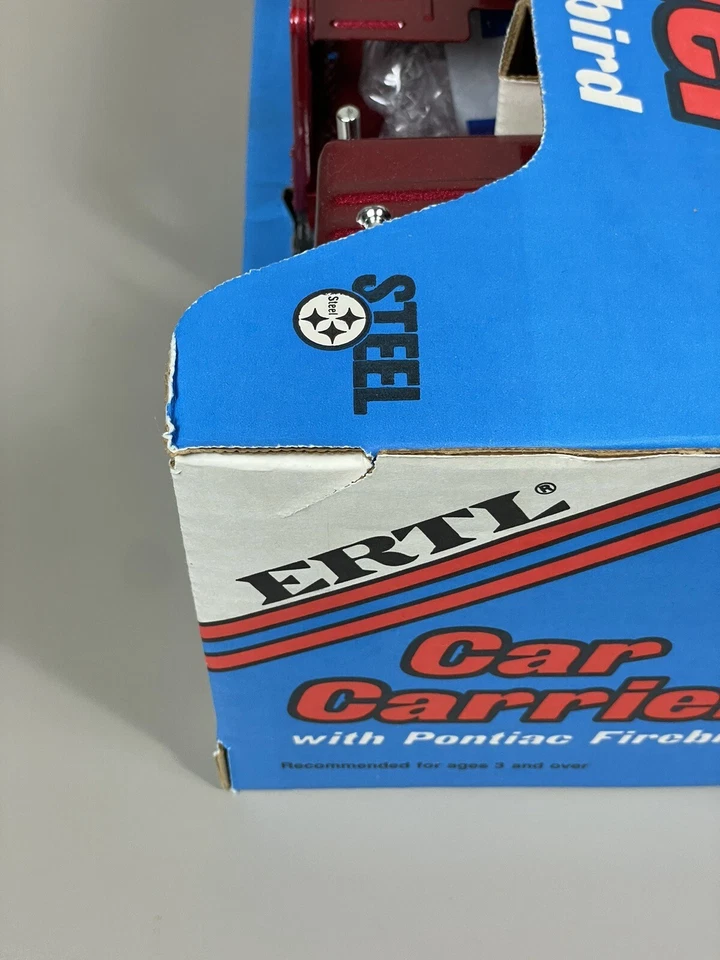 VTG New In Box! Ertl Pressed Steel Car Carrier With Pontiac Firebird - Image 4 of 4