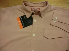 Simms Fishing “M.T.H.” L/S Sport Shirt, NWT - Mens Large - UPF 30, Conch Shell