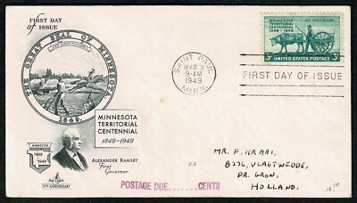 UNITED STATES 1949 FDC Minnesota territorial centennial SG15 | eBay