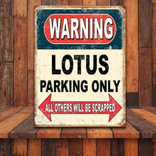 Funny Warning Lotus Parking Only Retro tin metal sign art decor gift home 