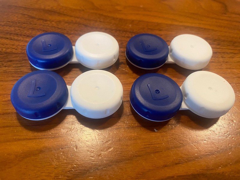 4 Contact Lens Cases Blue White BNWOP