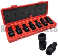 7pc 38 Dr. Metric Cr-mo Shallow Universal Joint Swivel Impact Sockets 10-19mm 7pc 38 Dr. Metric Cr-mo Shallow Universal Joint Swivel Impact Sockets 10-19mm