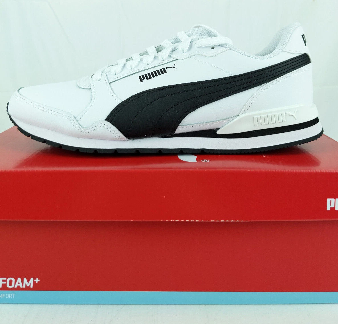 NEW Puma ST Runner v3 L Men's Black/White Leather Sneakers (Various Sizes)