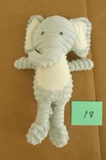 Chick Pea Gray Ribbed Plush Elephant w/ Cream Ears Lovey Lovie G18