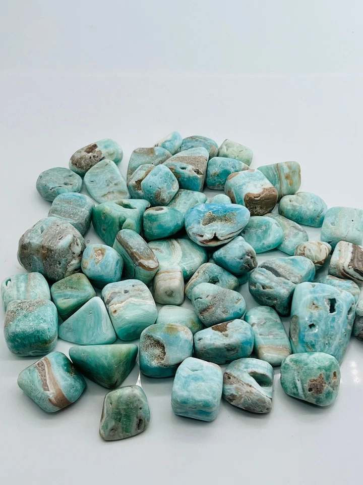 Blau Aragonit Trommelsteine 1kg Qualität Naturstein Heilstein Edelsteine 20-40mm - Bild 2 von 4