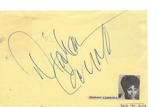 Diahann CARROLL Lovely Singer & Actress David FROST UK TV Star Signed Page