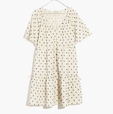 Madewell Women's Cotton-Linen LoreleiMini Dress in Clip Dot Medium