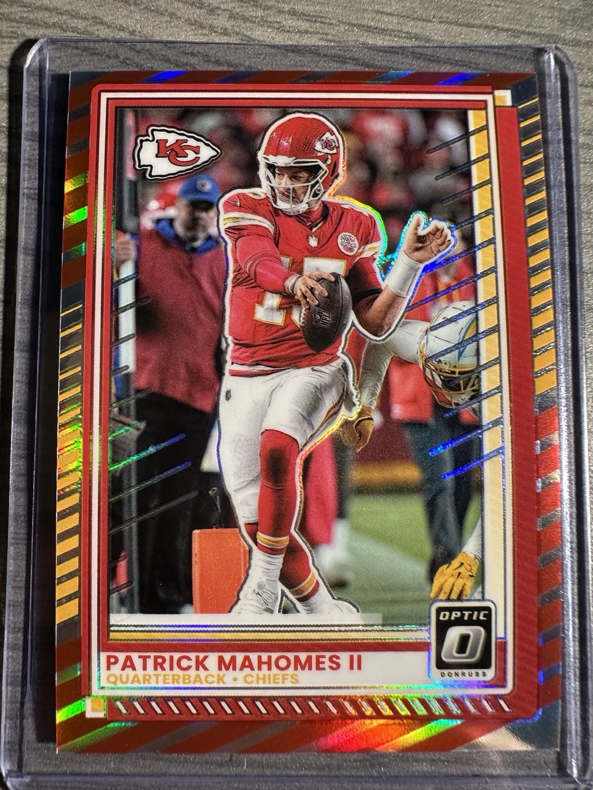 2025 Donruss Optic Football Patrick Mahomes II Freedom Stripe Prizm #40 SP 