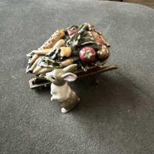 Jay Strongwater Figural Trinket Box - Rabbit Garden Wheelbarrow - Enamel