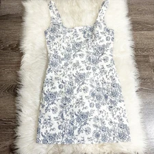 Christian Lacroix Womens Dress Blue Floral Size 6 Event Dressy Sleeveless